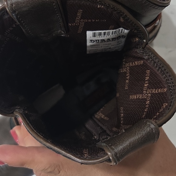 Durango Brown and Black Western Ankle Booties Sz8 Gentle Used All Man Made Mater - Picture 9 of 13